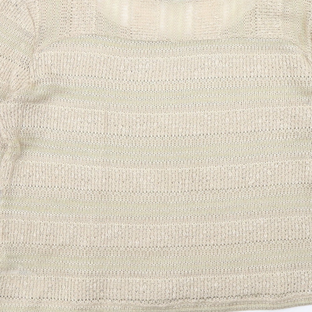 Oasis Womens Brown Boat Neck Acrylic Pullover Jumper Size L
