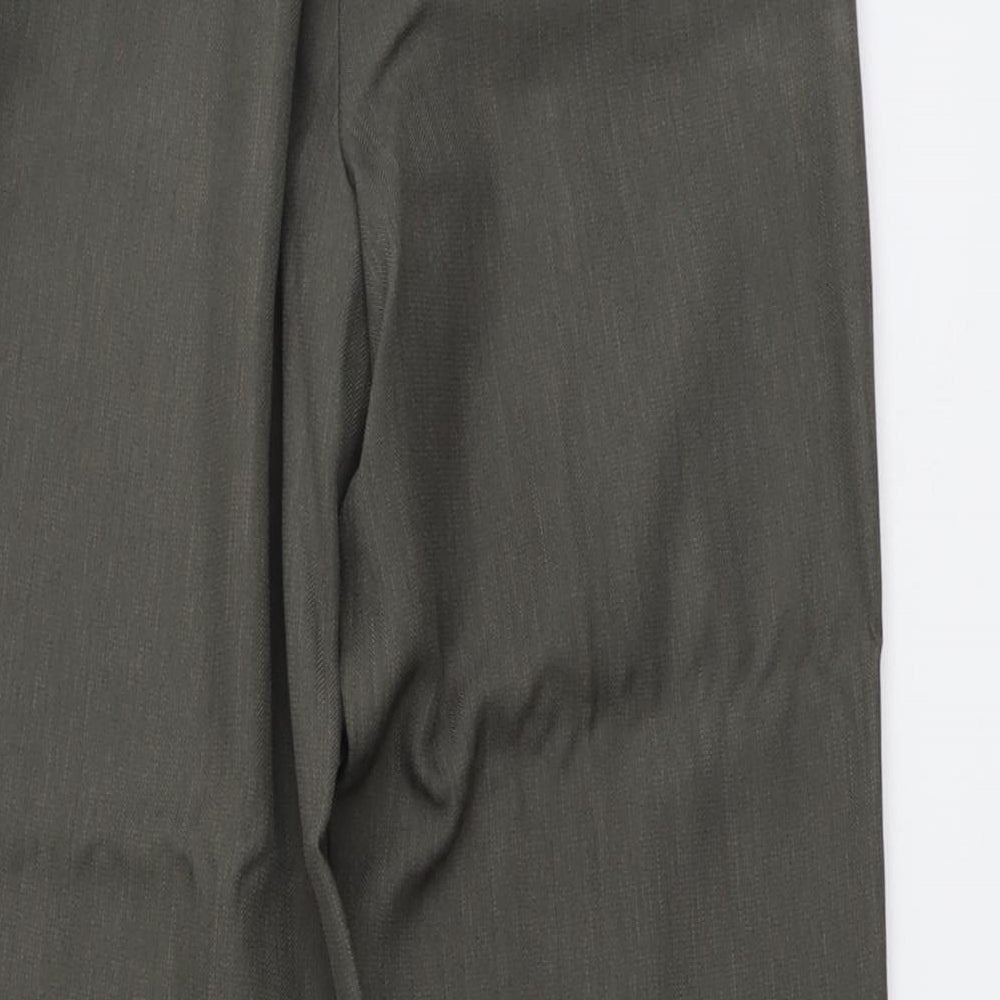 Marks and Spencer Womens Green Polyester Trousers Size 8 L26 in Regular