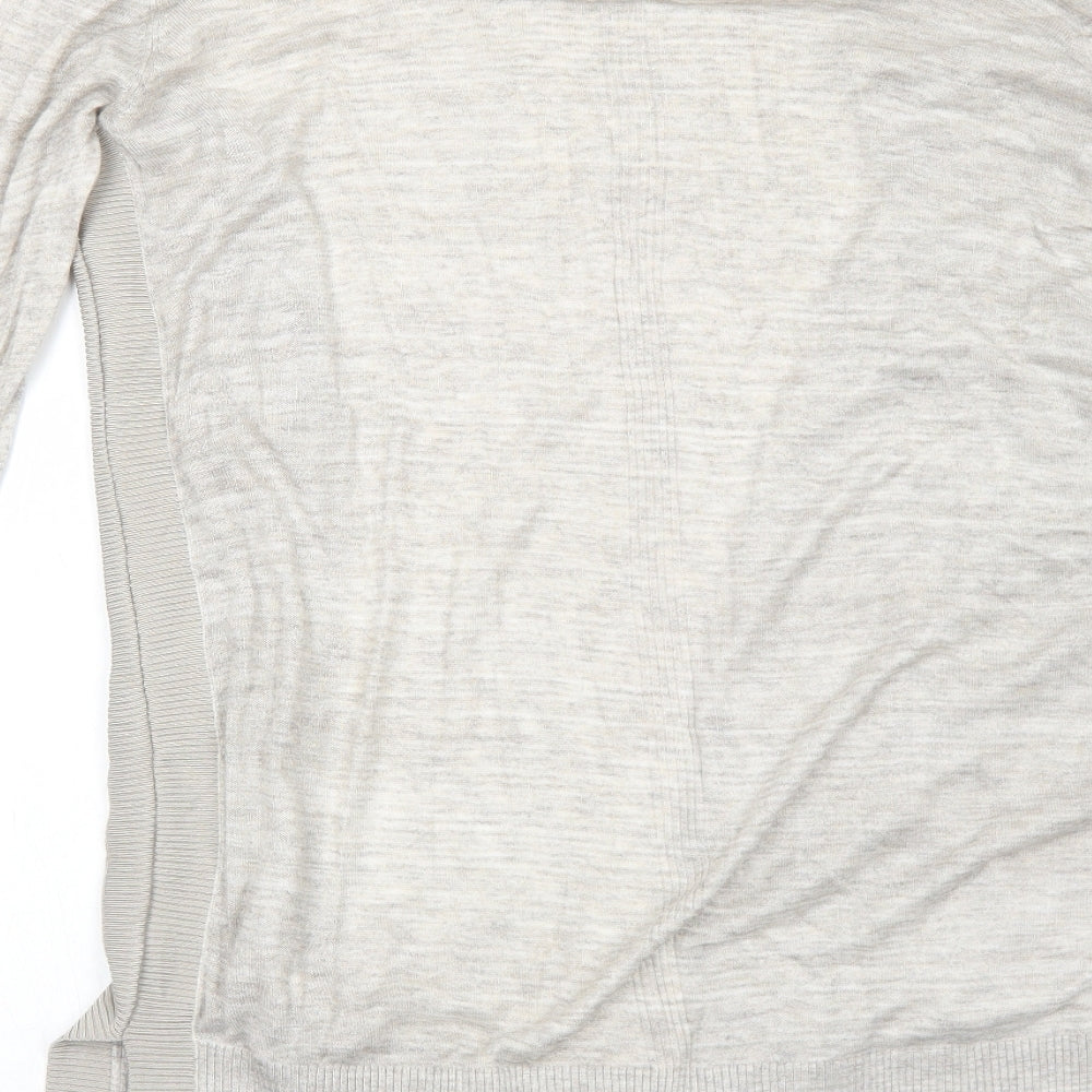 Next Womens Beige V-Neck Acrylic Cardigan Jumper Size 12