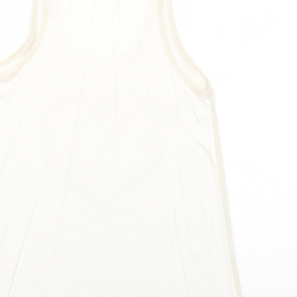 Apricot Womens Ivory Polyester Basic Tank Size M Scoop Neck - Heart