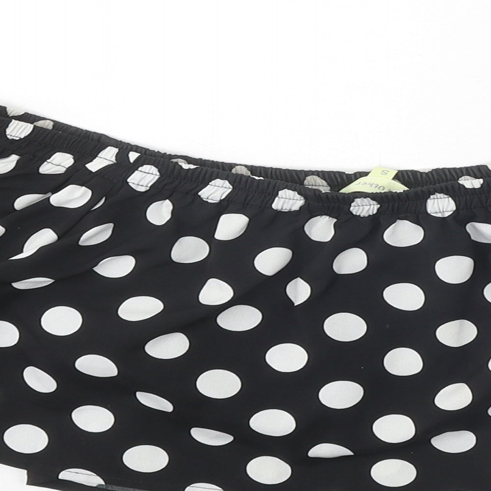 Love & Other Things Womens Black Polka Dot Polyester Camisole Blouse Size S Boat Neck