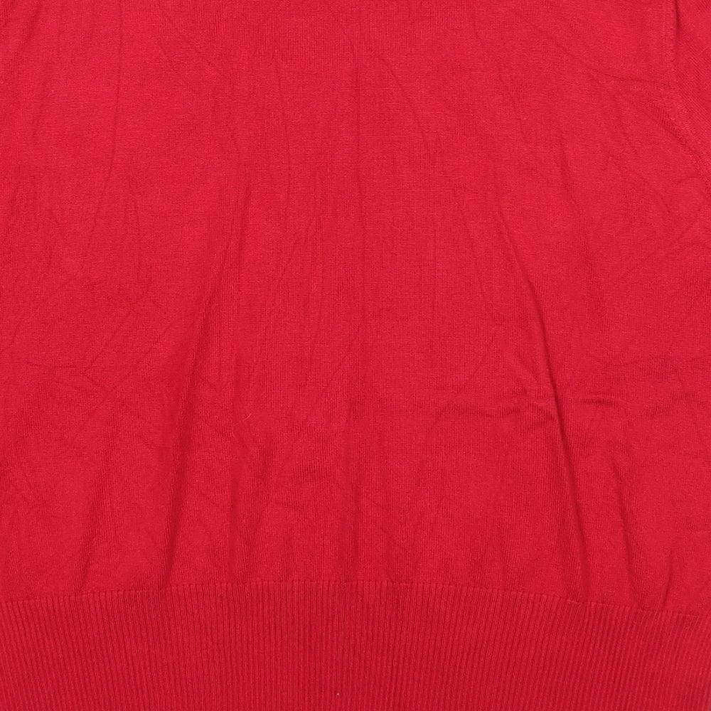 Klass Womens Red Scoop Neck Viscose Pullover Jumper Size 2XL Pullover