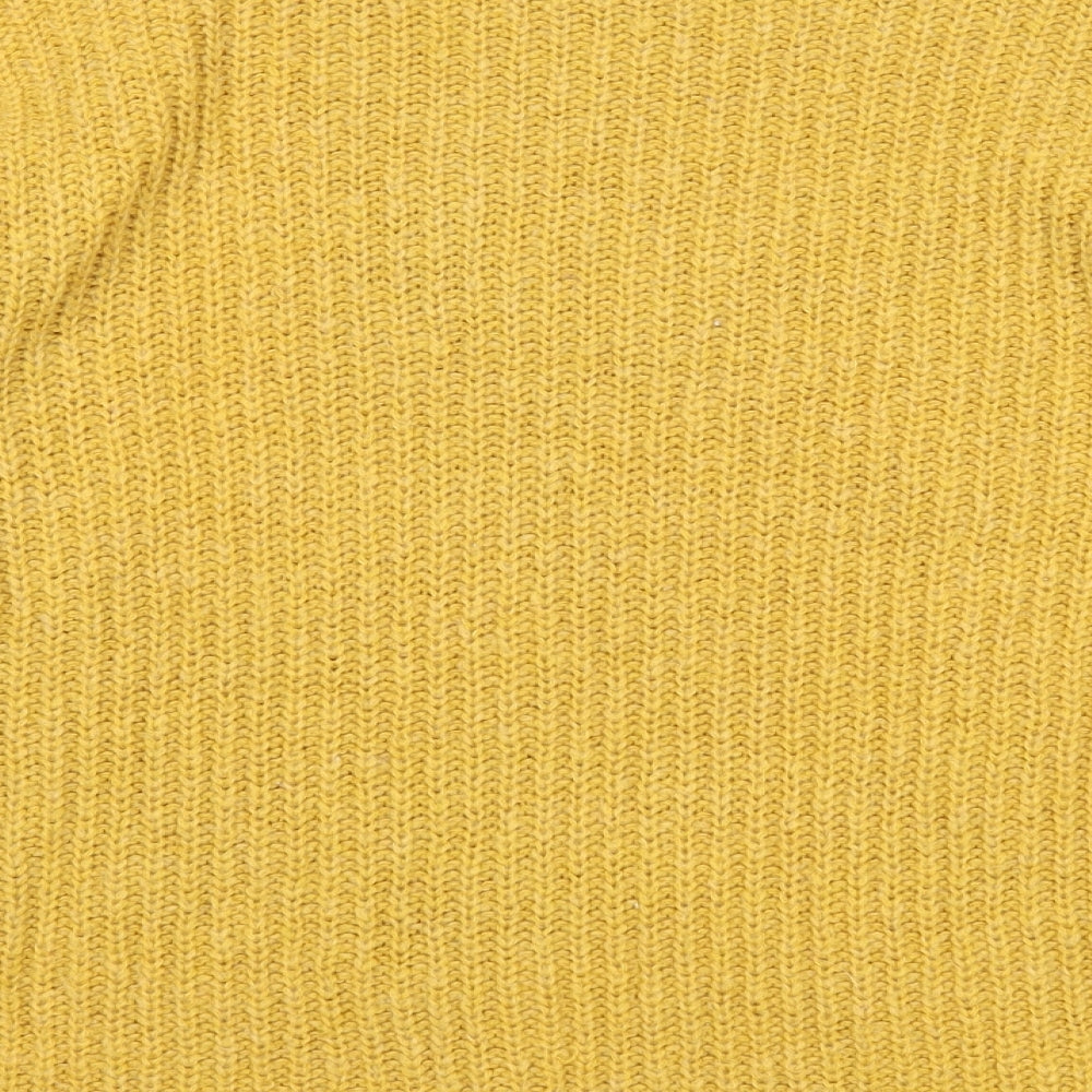 New Look Womens Yellow Round Neck Acrylic Pullover Jumper Size M