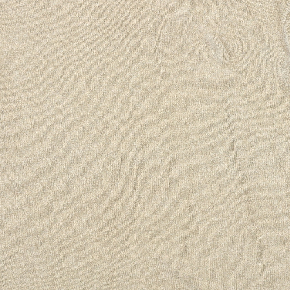 Marks & Spencer Womens Beige Round Neck Viscose Pullover Jumper Size 14