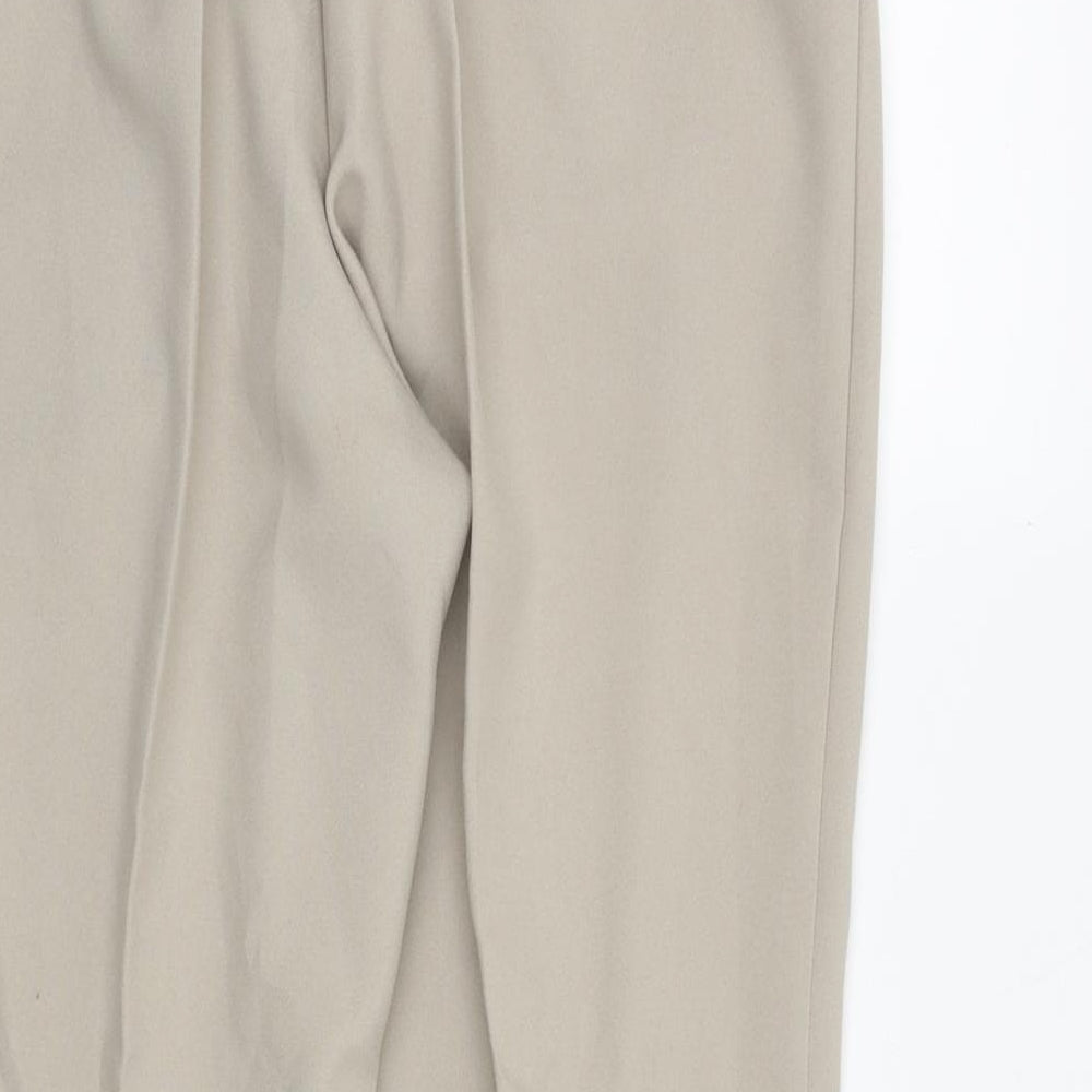 Damart Womens Beige Polyester Trousers Size 12 Regular Button