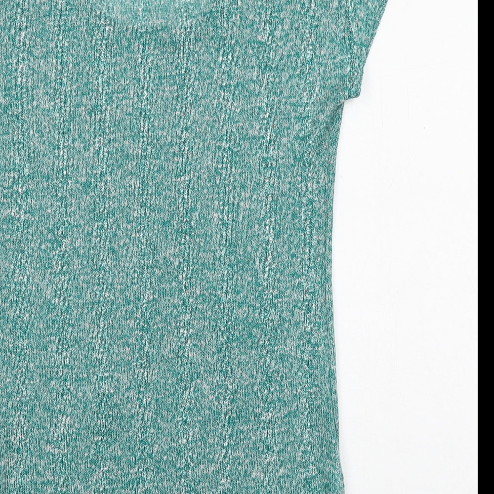 Agenda Womens Green Polyester Basic T-Shirt Size S Boat Neck - Paris