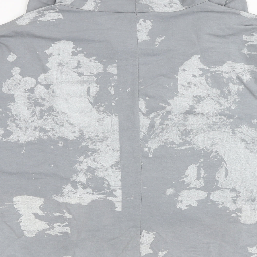 Nabella Womens Grey Geometric Polyester Pullover Hoodie Size S Pullover