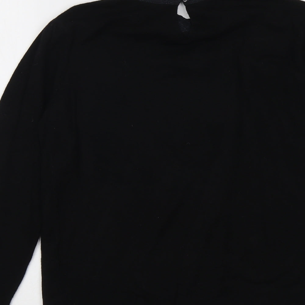 Warehouse Womens Black Round Neck Acrylic Pullover Jumper Size 10