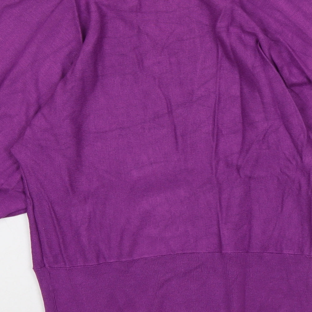 Dorothy Perkins Womens Purple V-Neck Viscose Pullover Jumper Size 10