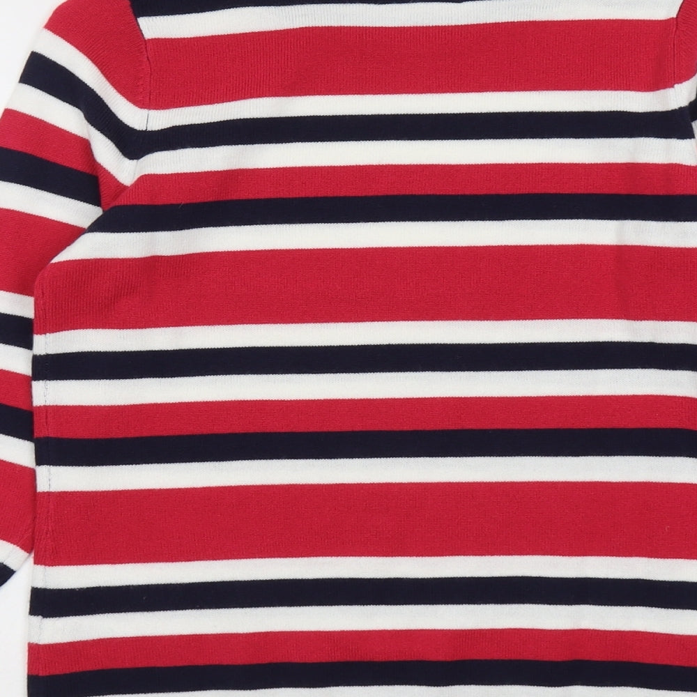 Papaya Womens Multicoloured Round Neck Striped Acrylic Pullover Jumper Size 12