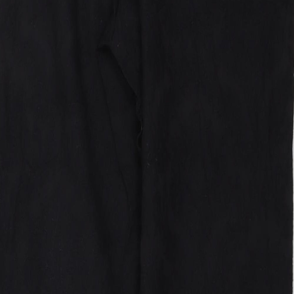 Zara Womens Black Polyester Chino Trousers Size S L28 in Regular Button