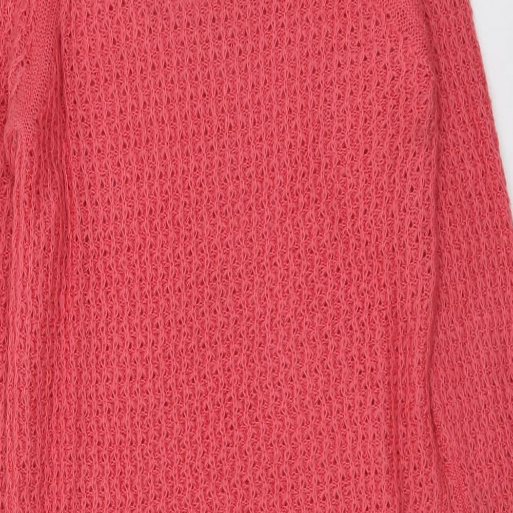 Dorothy Perkins Womens Pink Scoop Neck Acrylic Pullover Jumper Size S