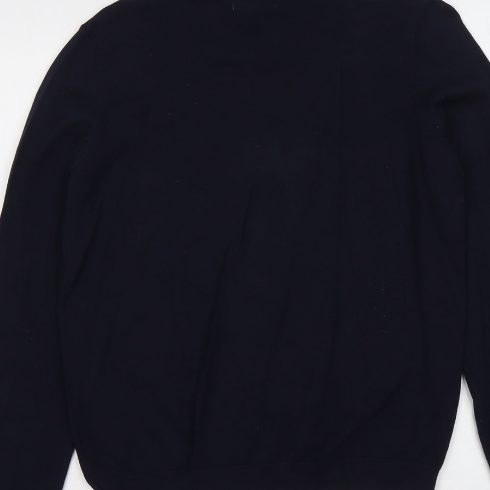 H&M Womens Blue Round Neck Viscose Pullover Jumper Size M