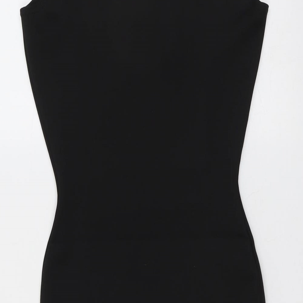 Style Plus Womens Black Polyester Shift Size 8 V-Neck Pullover