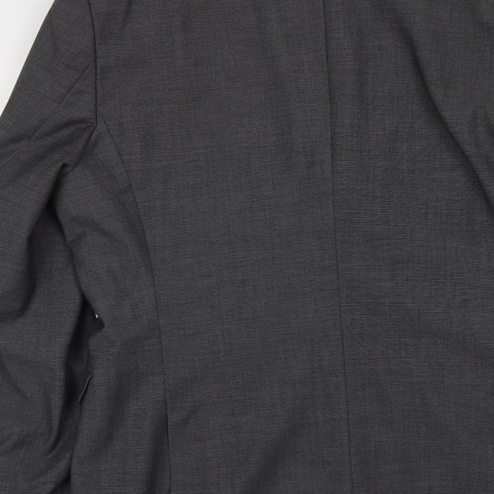 H&M Mens Grey Polyester Jacket Suit Jacket Size M Regular