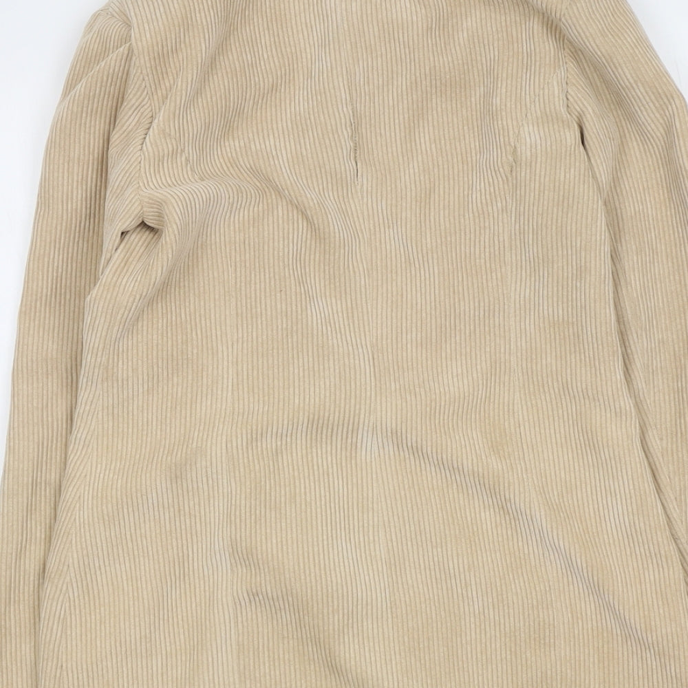 PRETTYLITTLETHING Womens Beige Jacket Size 4 Button