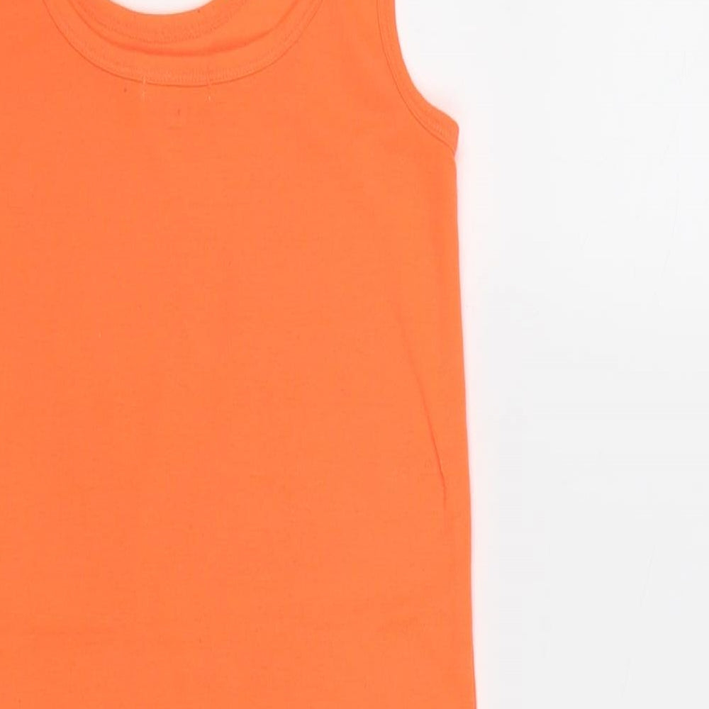 River Island Womens Orange Polyester Basic Tank Size 8 Scoop Neck