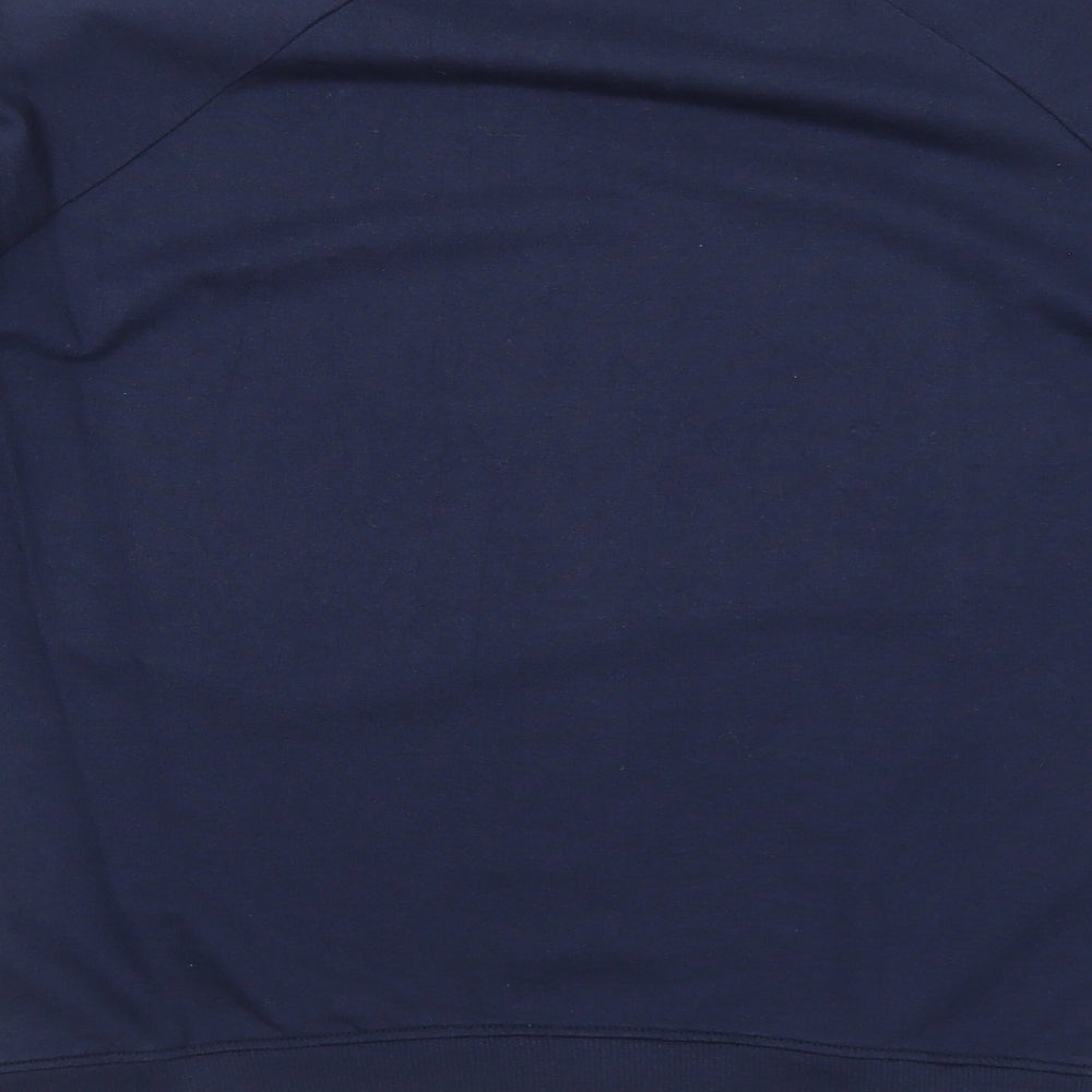 Smiley Womens Blue Cotton Pullover Sweatshirt Size M Pullover