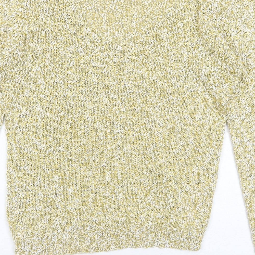 VILA Womens Yellow Scoop Neck Polyester Pullover Jumper Size S