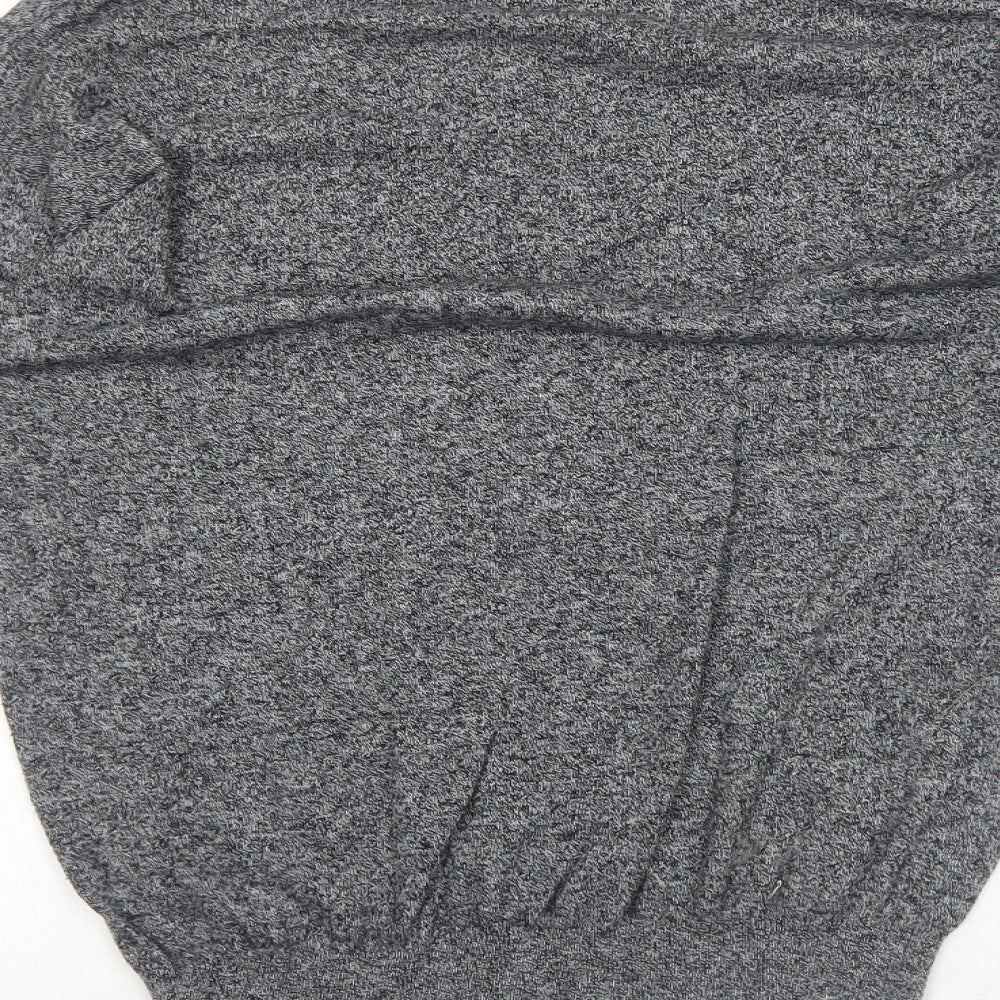 Marks and Spencer Womens Grey V-Neck Cotton Pullover Jumper Size 8