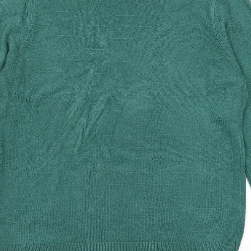 Vida Vi Womens Green Boat Neck Acrylic Pullover Jumper Size M