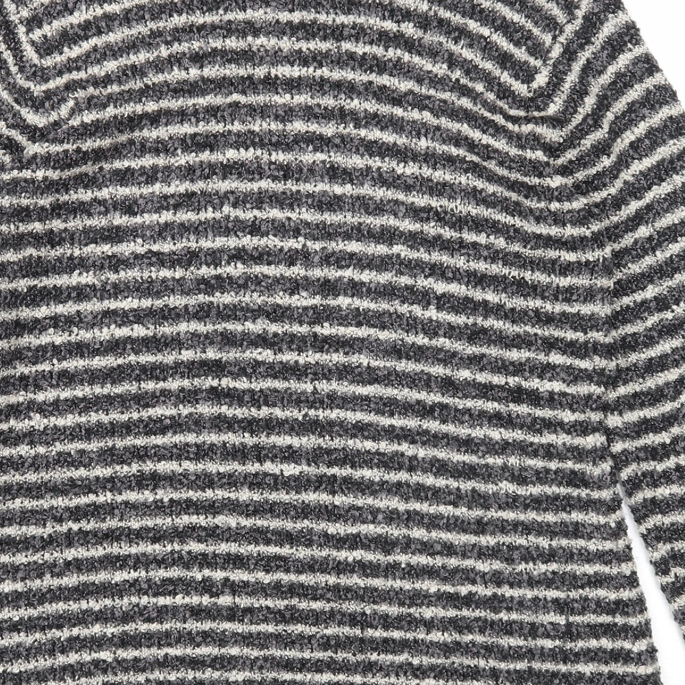 Originals Womens Blue Scoop Neck Striped Acrylic Pullover Jumper Size 2XL