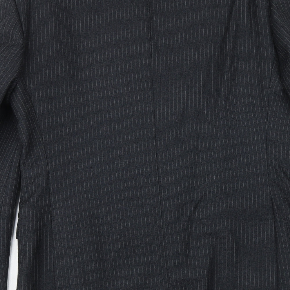 Daniel Drescott Mens Grey Striped Wool Jacket Suit Jacket Size 38 Regular