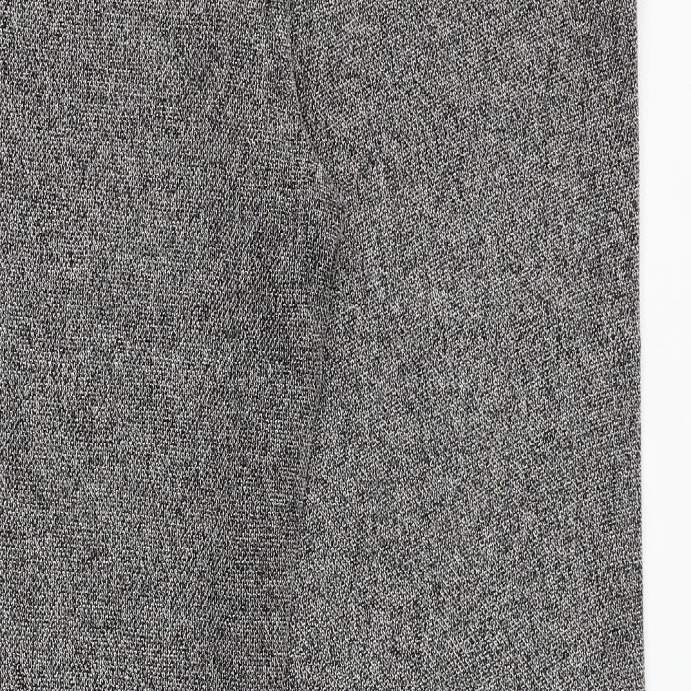 EVIE Womens Grey Polyester Trousers Size 16 Regular Zip