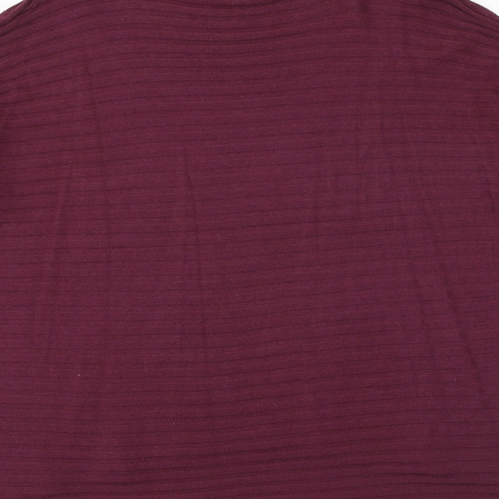 Select Womens Purple High Neck Cotton Pullover Jumper Size 10