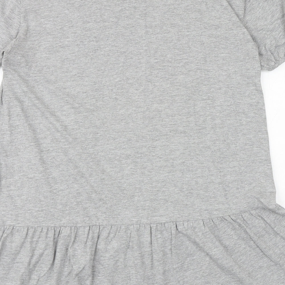 H&M Womens Grey Viscose Jumper Dress Size XS Round Neck Pullover
