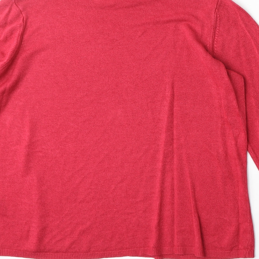 Marks & Spencer Womens Pink Mock Neck Acrylic Pullover Jumper Size 12