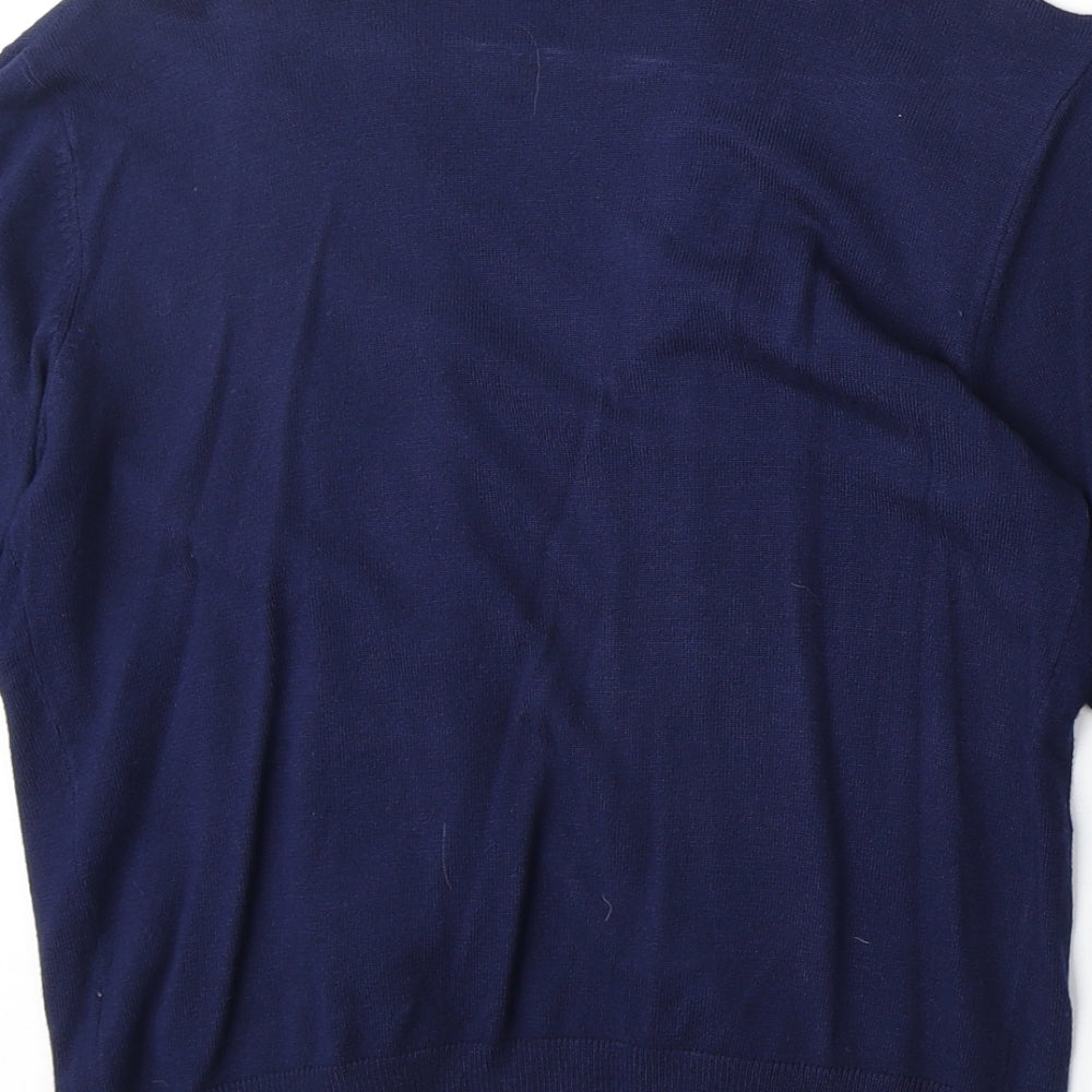 Arista Womens Blue V-Neck Viscose Cardigan Jumper Size S