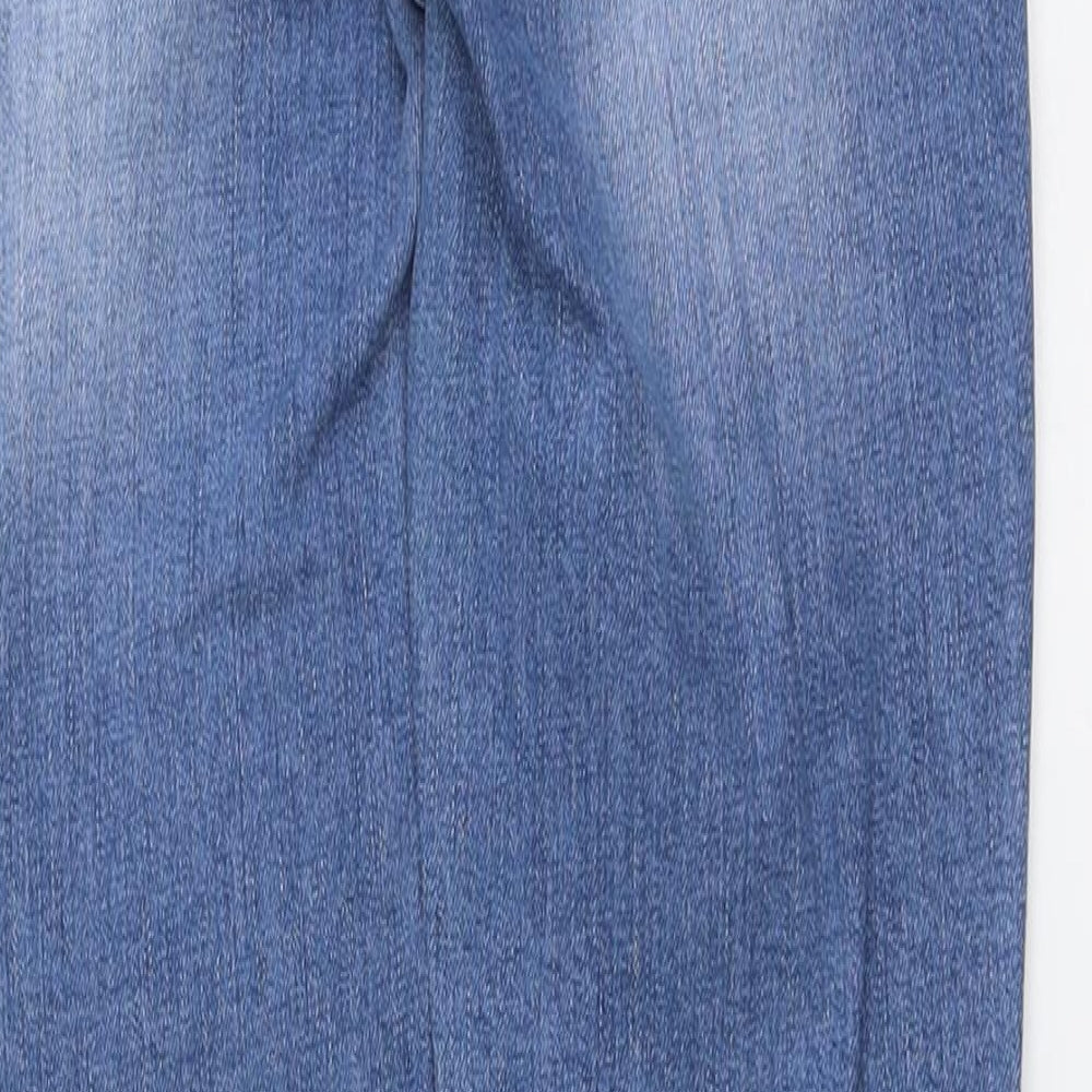 Warehouse Womens Blue Cotton Straight Jeans Size 8 L28 in Regular Button