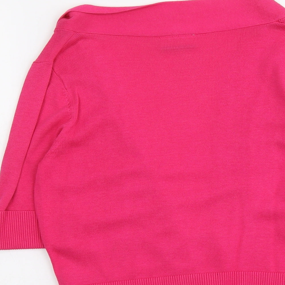 Wallis Womens Pink V-Neck Viscose Cardigan Jumper Size S