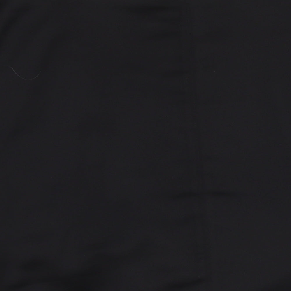 River Island Womens Black Polyester Basic Blouse Size S Boat Neck - Tie Front Detail