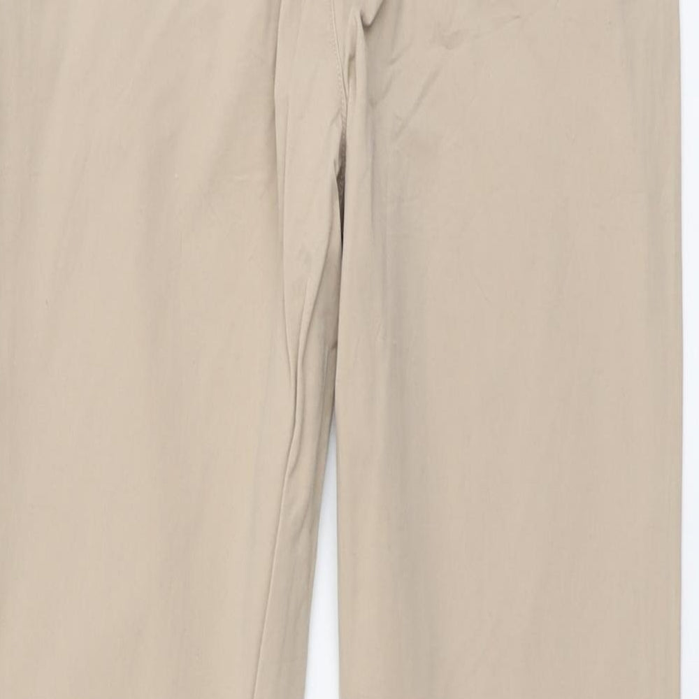 H&M Womens Beige Cotton Chino Trousers Size 8 L28 in Regular Button