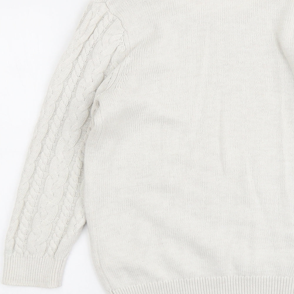 H&M Womens Grey Scoop Neck Polyamide Pullover Jumper Size S