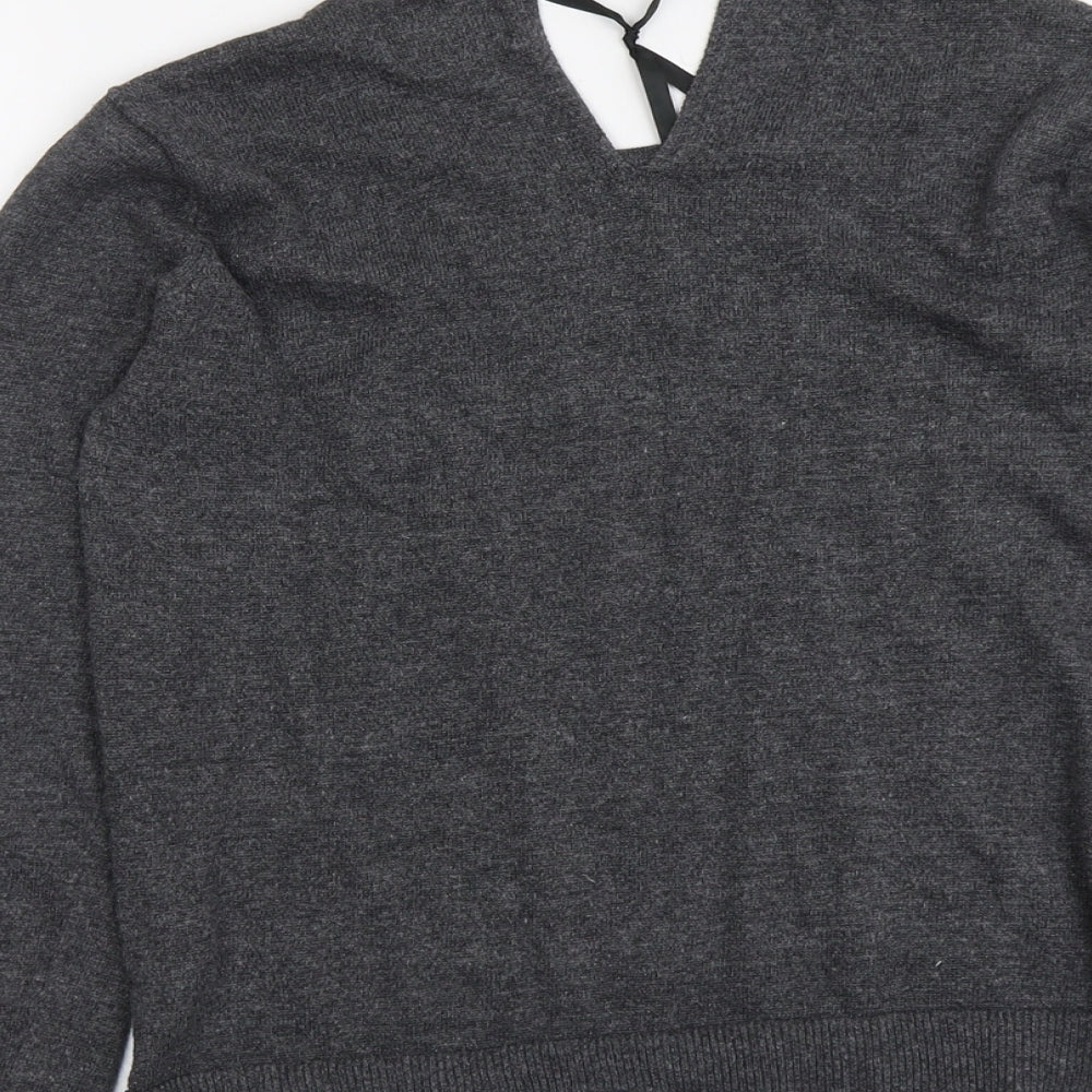 Papaya Womens Grey Round Neck Polyester Pullover Jumper Size 12