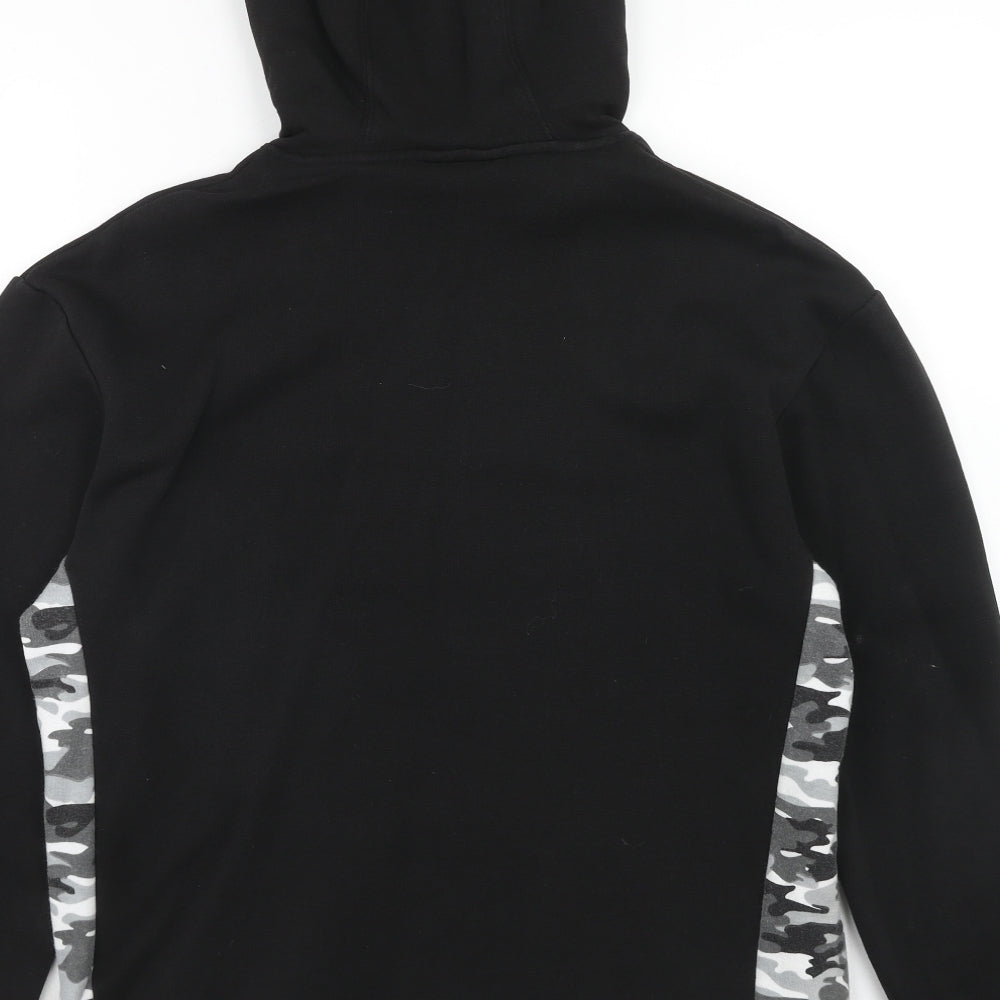 Fluid Womens Black Cotton Pullover Hoodie Size 10 Pullover