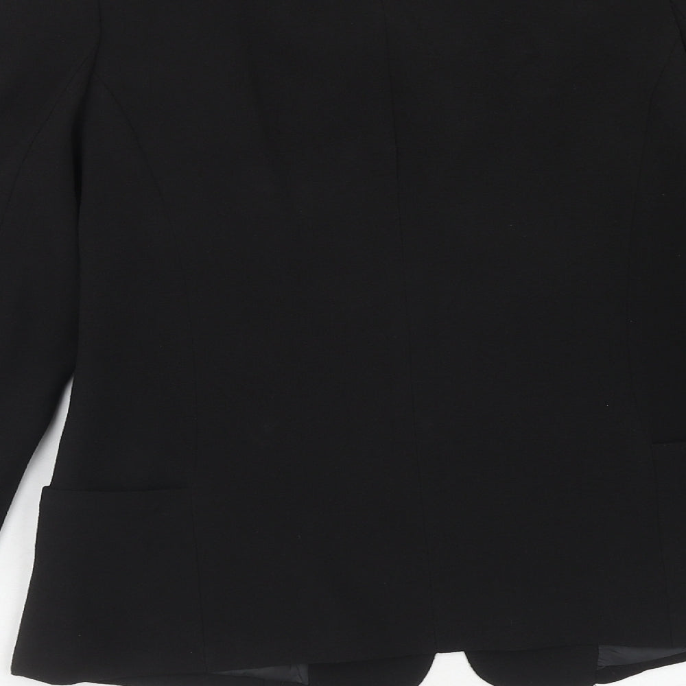 Forever Unique Womens Black Polyester Jacket Suit Jacket Size 12