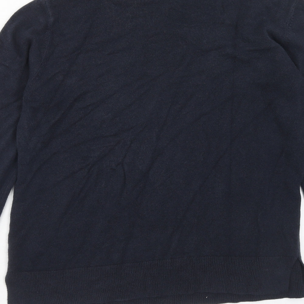 Marks & Spencer Womens Blue Round Neck Acrylic Pullover Jumper Size 14