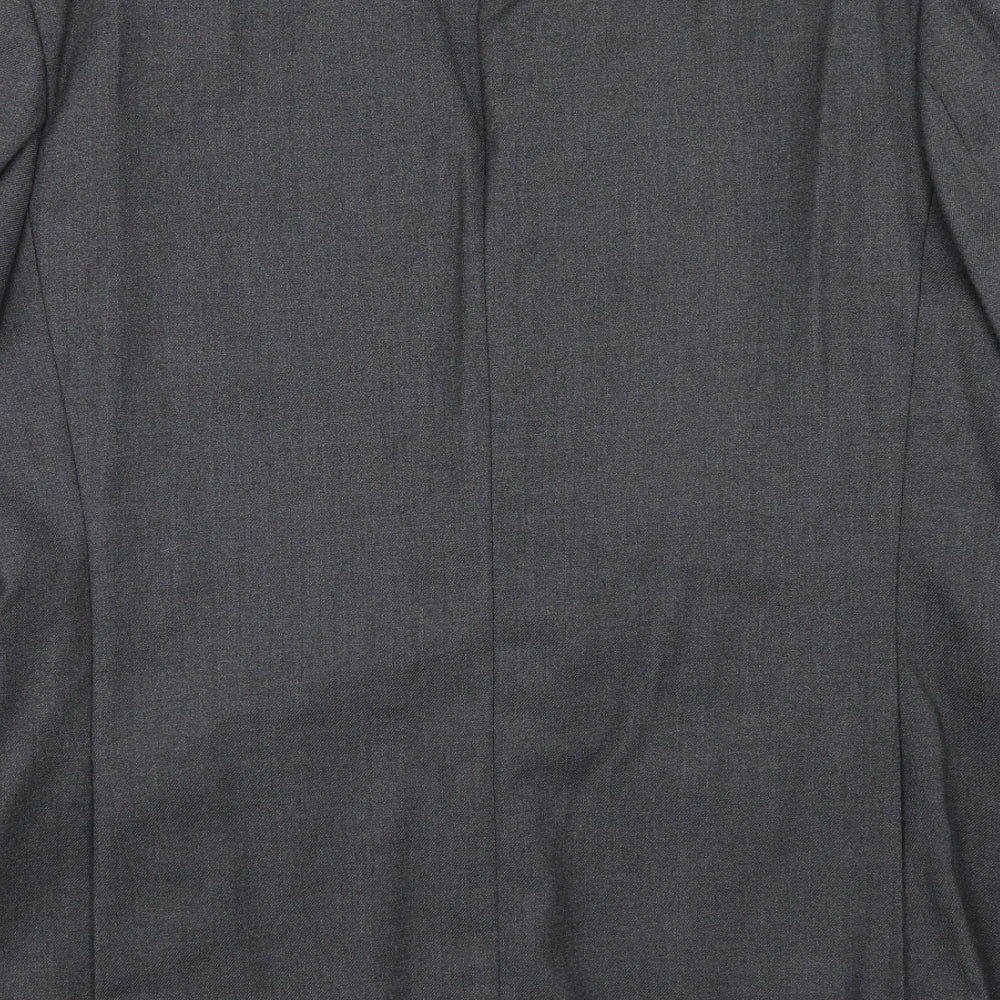 Label Mens Grey Polyacrylate Fibre Jacket Suit Jacket Size 44 Regular