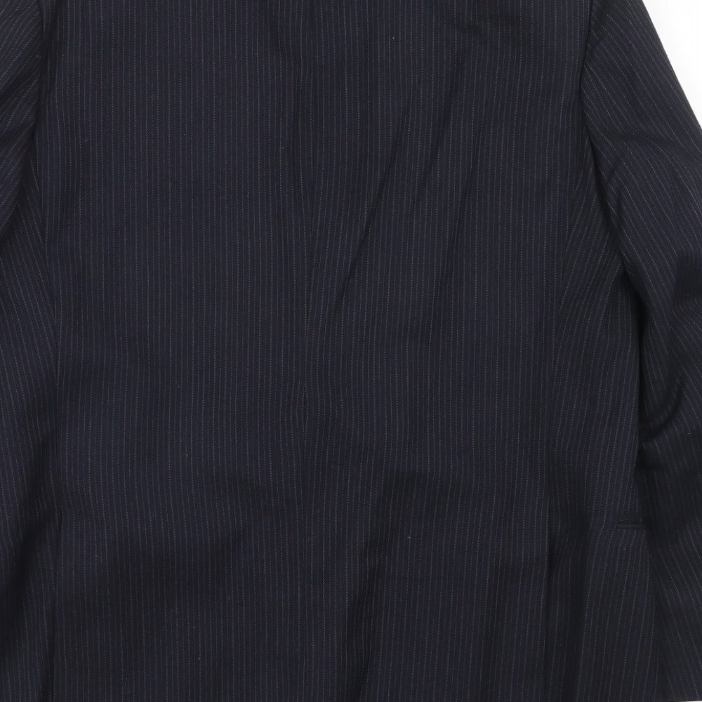 st Michael Mens Blue Striped Wool Jacket Suit Jacket Size 42 Regular