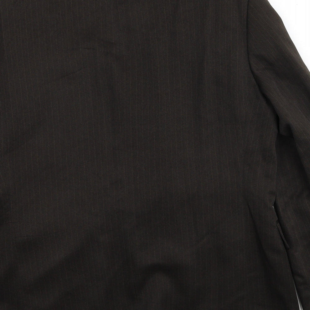 Taylor & Wright Mens Brown Striped Polyester Jacket Suit Jacket Size 40 Regular