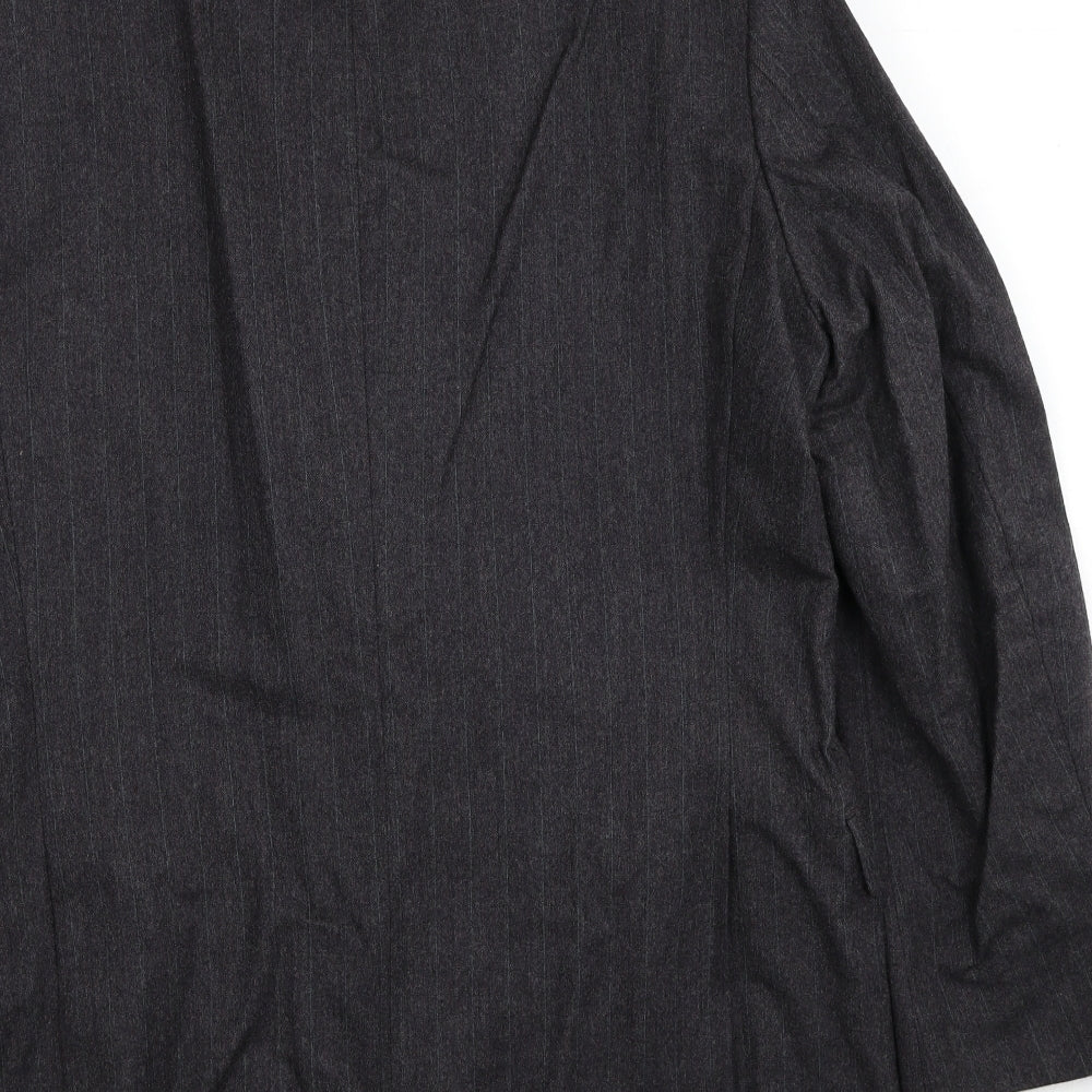 Marks & Spencer Mens Grey Striped Wool Jacket Suit Jacket Size 42 Regular
