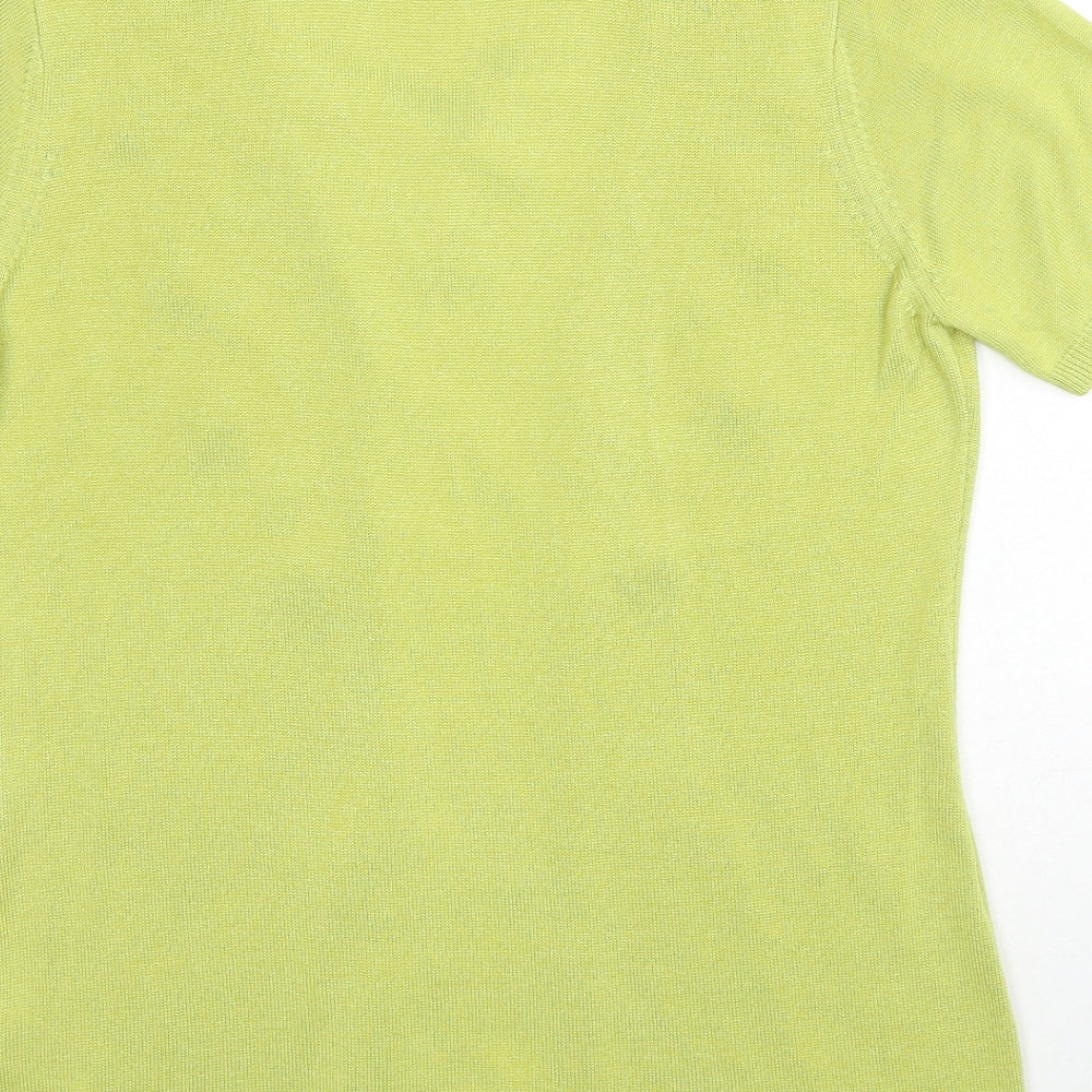 Per Una Womens Green V-Neck Acrylic Pullover Jumper Size 10 Pullover