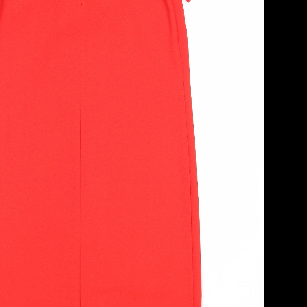 Papaya Womens Red Polyester A-Line Size 8 Round Neck Zip