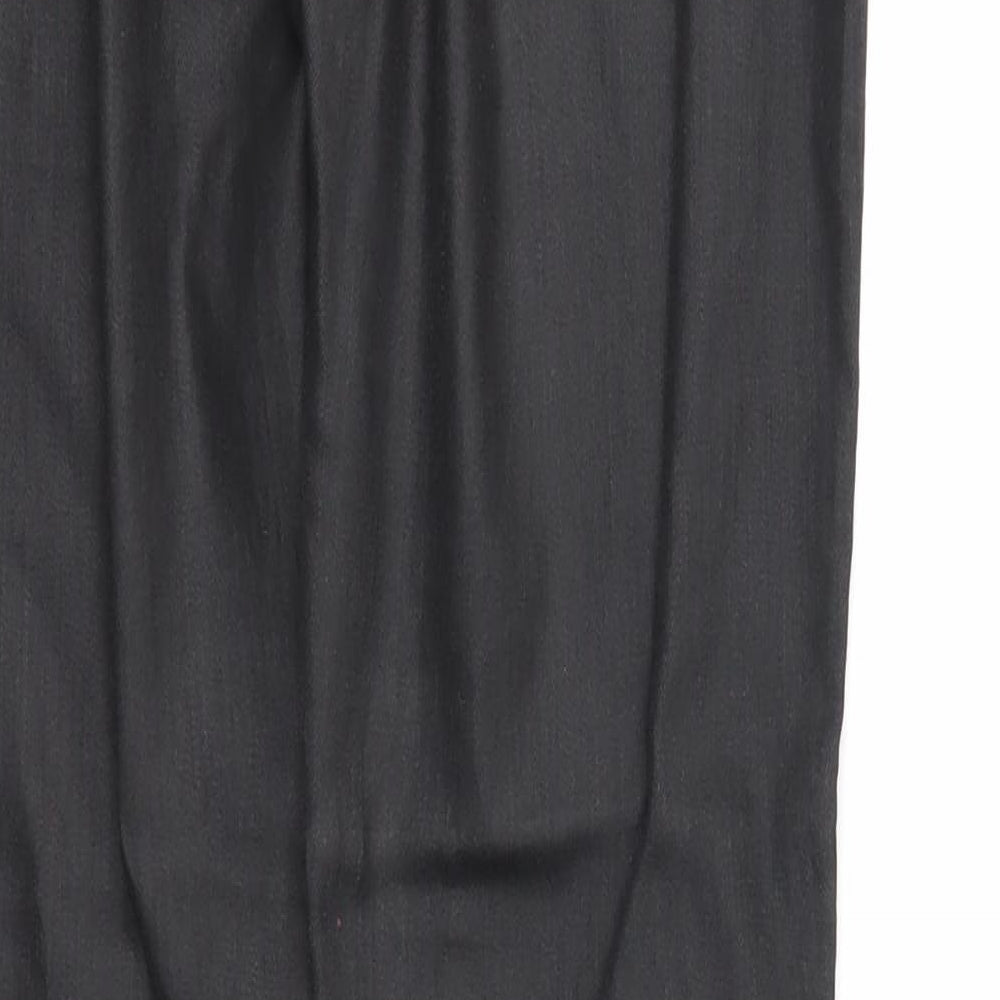 H&M Womens Black Cotton Trousers Size 28 in Regular Zip - Coated