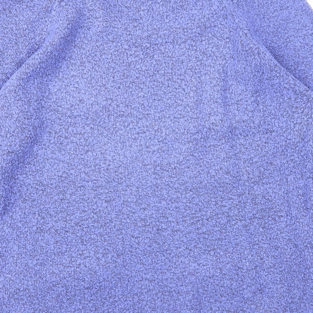 M&Co Womens Purple Round Neck Acrylic Pullover Jumper Size S