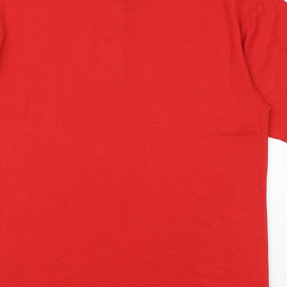 James Jordan Mens Red Cotton Polo Size M Collared Button